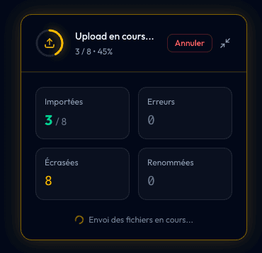 Upload en cours sur Photag